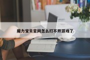 魔力私服官网怎么打不开游戏了